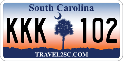 SC license plate KKK102