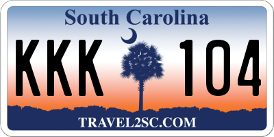 SC license plate KKK104