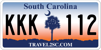 SC license plate KKK112