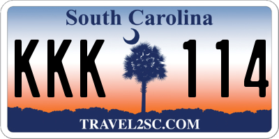 SC license plate KKK114