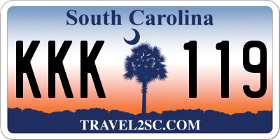 SC license plate KKK119