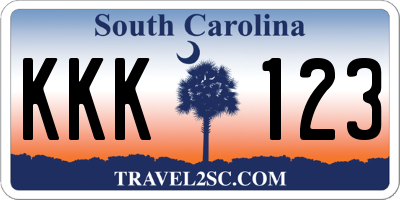 SC license plate KKK123