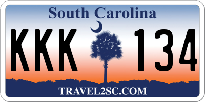 SC license plate KKK134