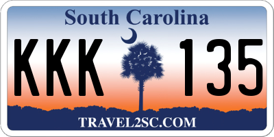 SC license plate KKK135