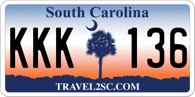 SC license plate KKK136