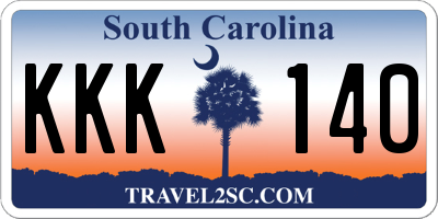 SC license plate KKK140