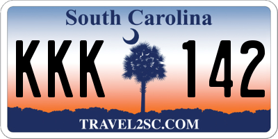 SC license plate KKK142