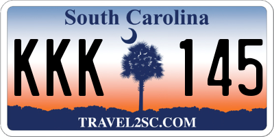SC license plate KKK145