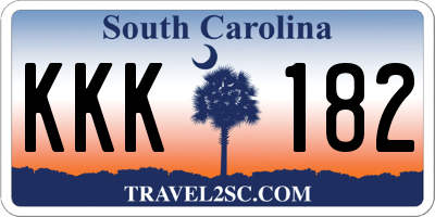 SC license plate KKK182