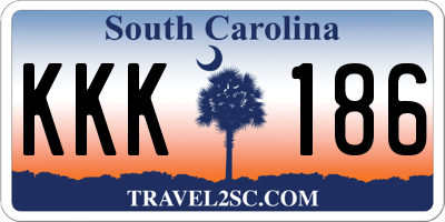 SC license plate KKK186