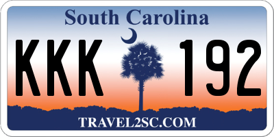 SC license plate KKK192