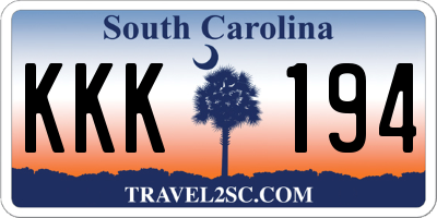 SC license plate KKK194
