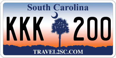SC license plate KKK200