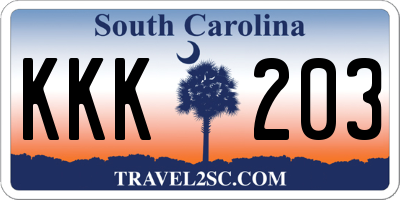 SC license plate KKK203