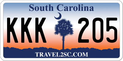 SC license plate KKK205