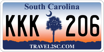 SC license plate KKK206