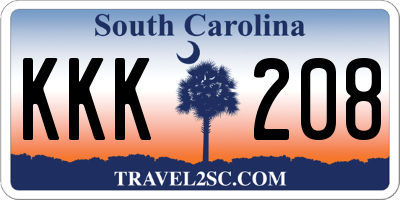 SC license plate KKK208