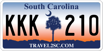 SC license plate KKK210