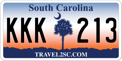 SC license plate KKK213