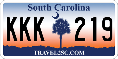 SC license plate KKK219