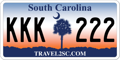 SC license plate KKK222