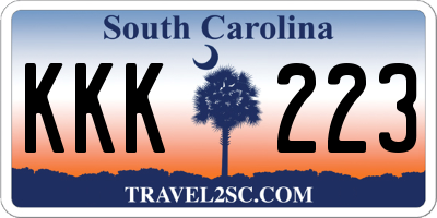 SC license plate KKK223