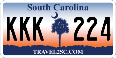 SC license plate KKK224