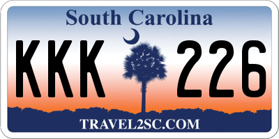 SC license plate KKK226