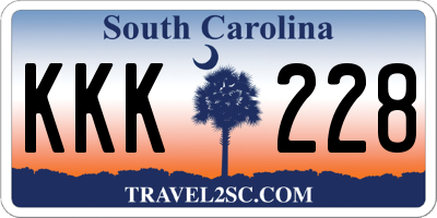 SC license plate KKK228
