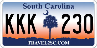 SC license plate KKK230
