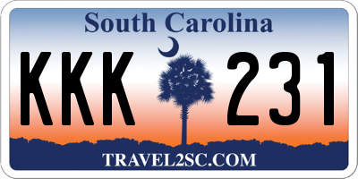 SC license plate KKK231