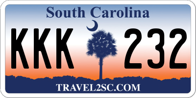 SC license plate KKK232