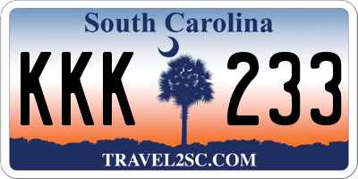 SC license plate KKK233