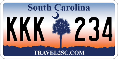 SC license plate KKK234
