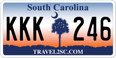 SC license plate KKK246