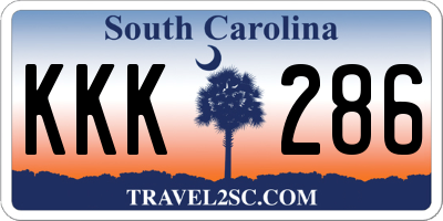 SC license plate KKK286