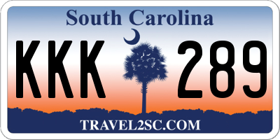 SC license plate KKK289