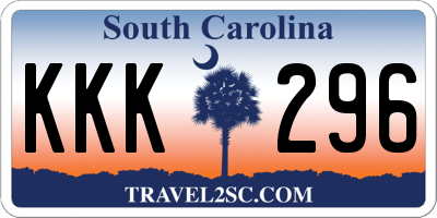 SC license plate KKK296