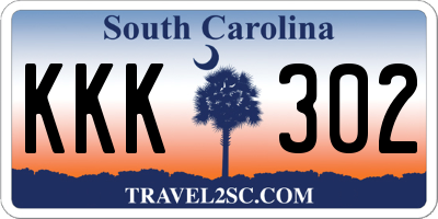 SC license plate KKK302