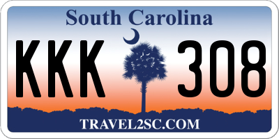 SC license plate KKK308