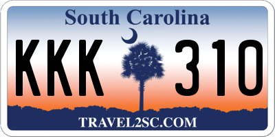 SC license plate KKK310