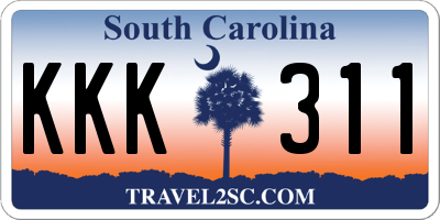 SC license plate KKK311