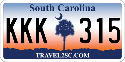 SC license plate KKK315