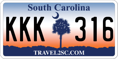 SC license plate KKK316