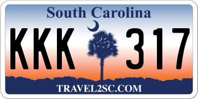 SC license plate KKK317