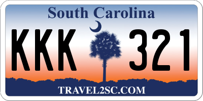 SC license plate KKK321