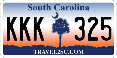 SC license plate KKK325