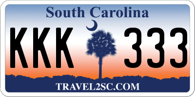 SC license plate KKK333