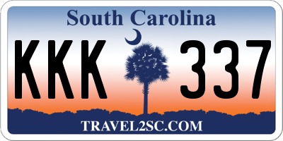 SC license plate KKK337