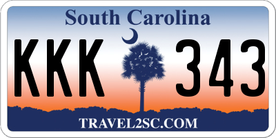 SC license plate KKK343